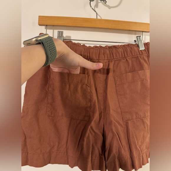 Gap Factory Casual Rustic Orange Linen Women's Shorts - Picture 4 of 10